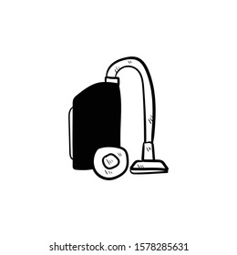 vacuum cleaner doodle icon vector hand drawing 