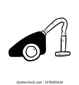 vacuum cleaner doodle icon vector hand drawing 