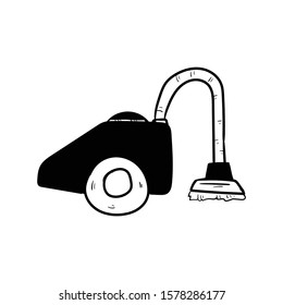 vacuum cleaner doodle icon vector hand drawing 