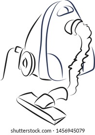 Desenho aspirador de vácuo, ilustração, vetor sobre fundo branco.
