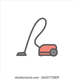 ícone de contorno preenchido do aspirador. ilustração da linha de cor do aspirador.