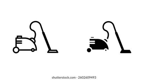Vacuum cleaner flat Icons in line outline and flat solid style on white background