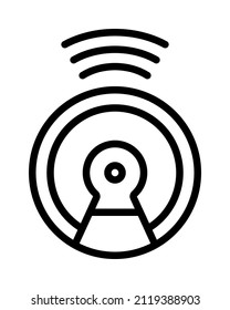 Icono de línea plana del limpiador de vacío. Símbolo de esquema para concepto móvil y diseño web, tienda.