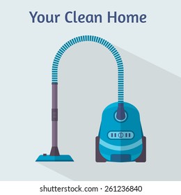 Vacuum cleaner. Flat style vector illustration.