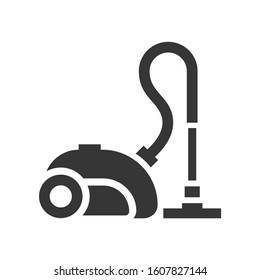 Vacuum cleaner glyph single isolated vector icon. Home appliances and electronics illustration on white background
