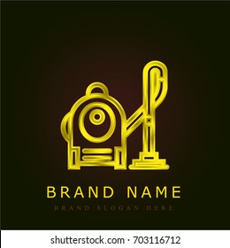 Vacuum cleaner golden metallic logo