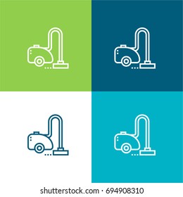 Vacuum cleaner green and blue material color minimal icon or logo design