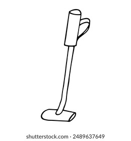 vacuum cleaner hand drawn in doodle style. illustration of cleaning technique.