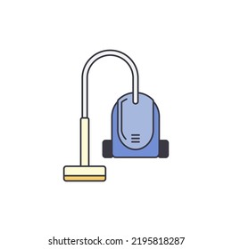 Vacuum cleaner household icon in color, isolated on white background 