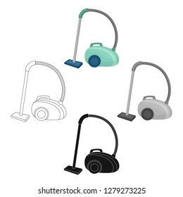 Vacuum cleaner icon in cartoon style isolated on white background. Cleaning symbol stock vector illustration.