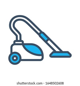Icono del limpiador de vacío diseñado en estilo de esquema relleno