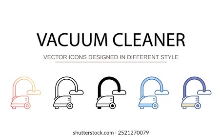 Vacuum cleaner icon design with white background stock illustration