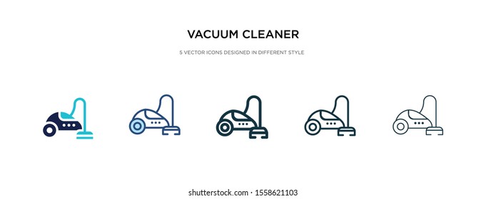 vacuum cleaner icon in different style vector illustration. two colored and black vacuum cleaner vector icons designed in filled, outline, line and stroke style can be used for web, mobile, ui