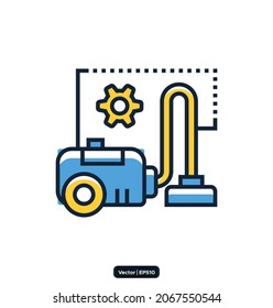 Vacuum Cleaner icon. Disinfection and Cleaning Related Vector Icons. Collection of linear simple web icons such as cleaner, disinfection, cleaning, washing, and others. vector eps10