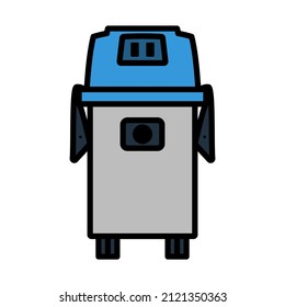 Vacuum Cleaner Icon. Editable Bold Outline With Color Fill Design. Vector Illustration.