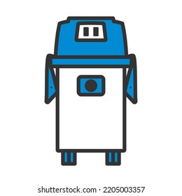 Icono del limpiador de vacío. Contorno de negrita editable con diseño de relleno de color. Ilustración vectorial.