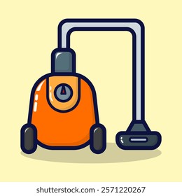 Vacuum cleaner icon. Equipment for house cleaning tool device concept. Lineal color style isolated on premium design. Flat cartoon vector illustration.