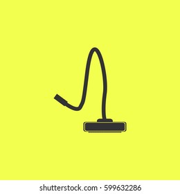 Vacuum Cleaner icon flat. Black pictogram on white background. Vector illustration symbol and bonus button