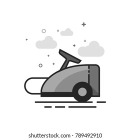 Vacuum cleaner icon in flat outlined grayscale style. Vector illustration.