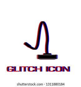 Vacuum Cleaner icon flat. Simple pictogram - Glitch effect. Vector illustration symbol