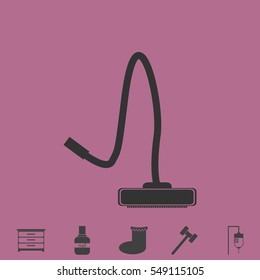 Vacuum Cleaner icon flat. Simple vector grey pictogram and bonus symbol
