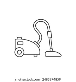 Vacuum cleaner icon in flat style. Equipment for house cleaning vector illustration on isolated background. Clean machine sign business concept.