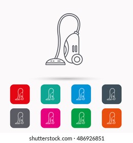 Vacuum cleaner icon. Housework device sign.