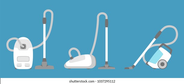 Vacuum cleaner icon isolated. Household appliance. Flat style vacuum cleaner. Vector illustration.