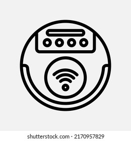 Vacuum cleaner icon in line style about smart home, use for website mobile app presentation