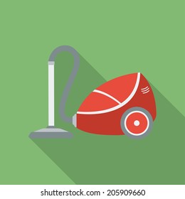 Vacuum Cleaner icon. Modern Flat style with a long shadow