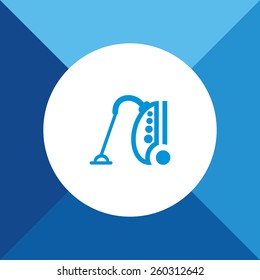Vacuum Cleaner  Icon on Blue Background. Eps-10.
