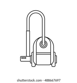 Vacuum cleaner icon in outline style isolated on white background. Cleaning symbol vector illustration