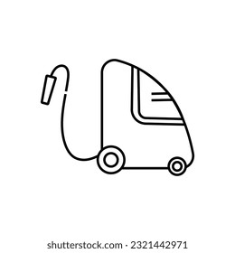 vacuum cleaner icon over white background, half line half color style, vector illustration