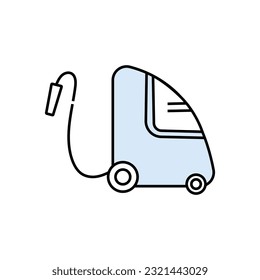 vacuum cleaner icon over white background, half line half color style, vector illustration