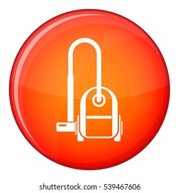 Vacuum cleaner icon in red circle isolated on white background vector illustration