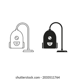 Juego de iconos del limpiador de vacío, señal simple del vector aislado.