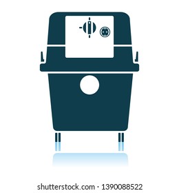 Vacuum Cleaner Icon. Shadow Reflection Design. Vector Illustration.