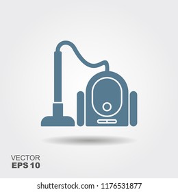 Vacuum cleaner Icon with shadow. Vector flat illustration