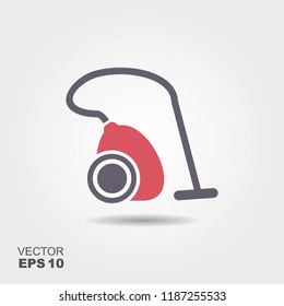 Vacuum cleaner Icon with shadow. Vector flat illustration