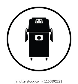 Vacuum cleaner icon. Thin circle design. Vector illustration.