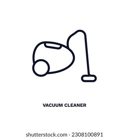 vacuum cleaner icon. Thin line vacuum cleaner icon from hotel and restaurant collection. Outline vector isolated on white background. Editable vacuum cleaner symbol can be used web and mobile