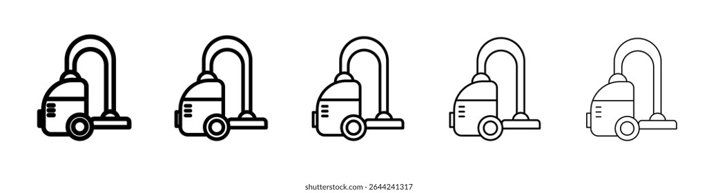 Aspirador Ícone fino contorno logotipo marca definida