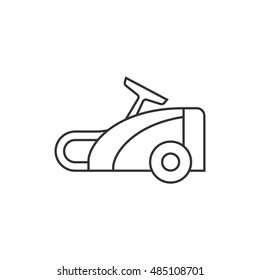 Vacuum cleaner icon in thin outline style. Home house appliance household working tool