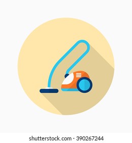 Vacuum cleaner icon , Vector flat long shadow design.