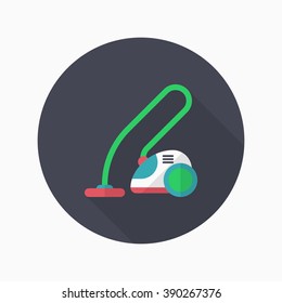 Vacuum cleaner icon , Vector flat long shadow design.