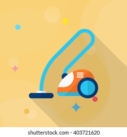 Vacuum cleaner icon , Vector flat long shadow design.