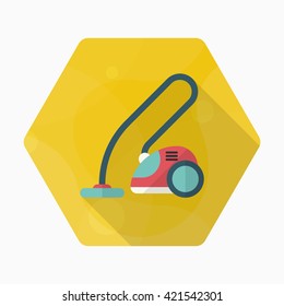 Vacuum cleaner icon , Vector flat long shadow design.