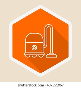 Vacuum cleaner icon , Vector flat long shadow design.