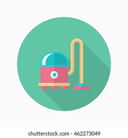 Vacuum cleaner icon , Vector flat long shadow design.
