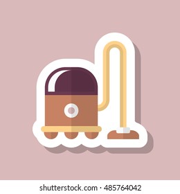 Vacuum cleaner icon , Vector flat long shadow design.